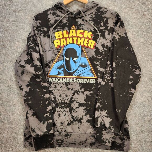 Marvel Other - Black Panther Wakanda Forever Hoodie Men Large Black Gray Graphic Camo Marvel